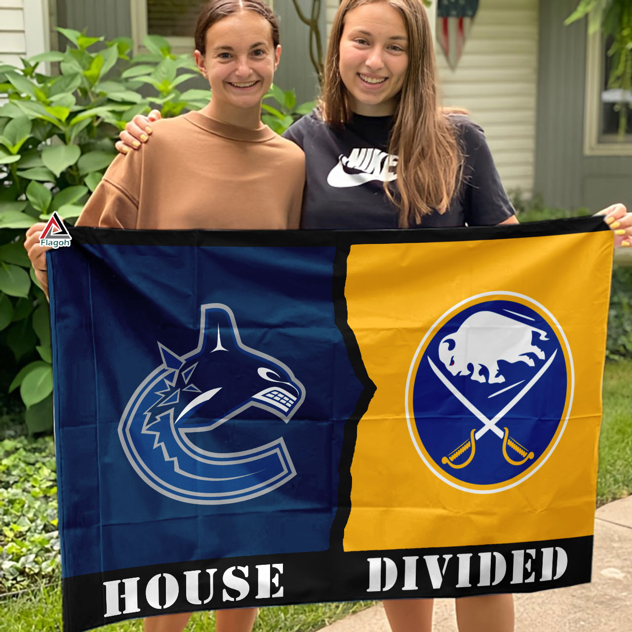 Canucks vs Sabres House Divided Flag, NHL House Divided Flag - Image 3