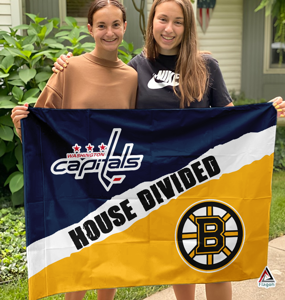Capitals vs Bruins House Divided Flag, NHL House Divided Flag - Image 3