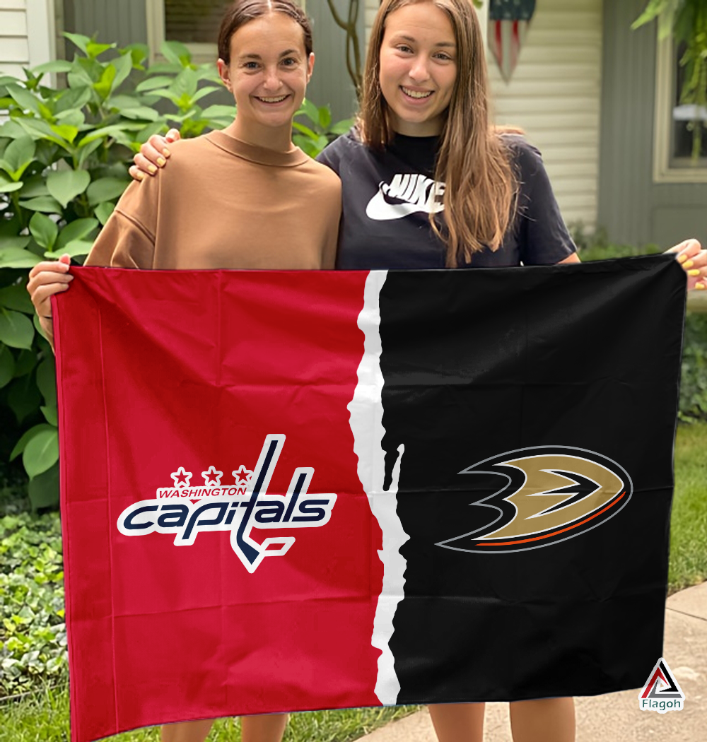 Capitals vs Ducks House Divided Flag, NHL House Divided Flag - Image 3