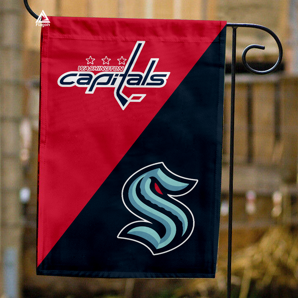 Capitals vs Kraken House Divided Flag, NHL House Divided Flag