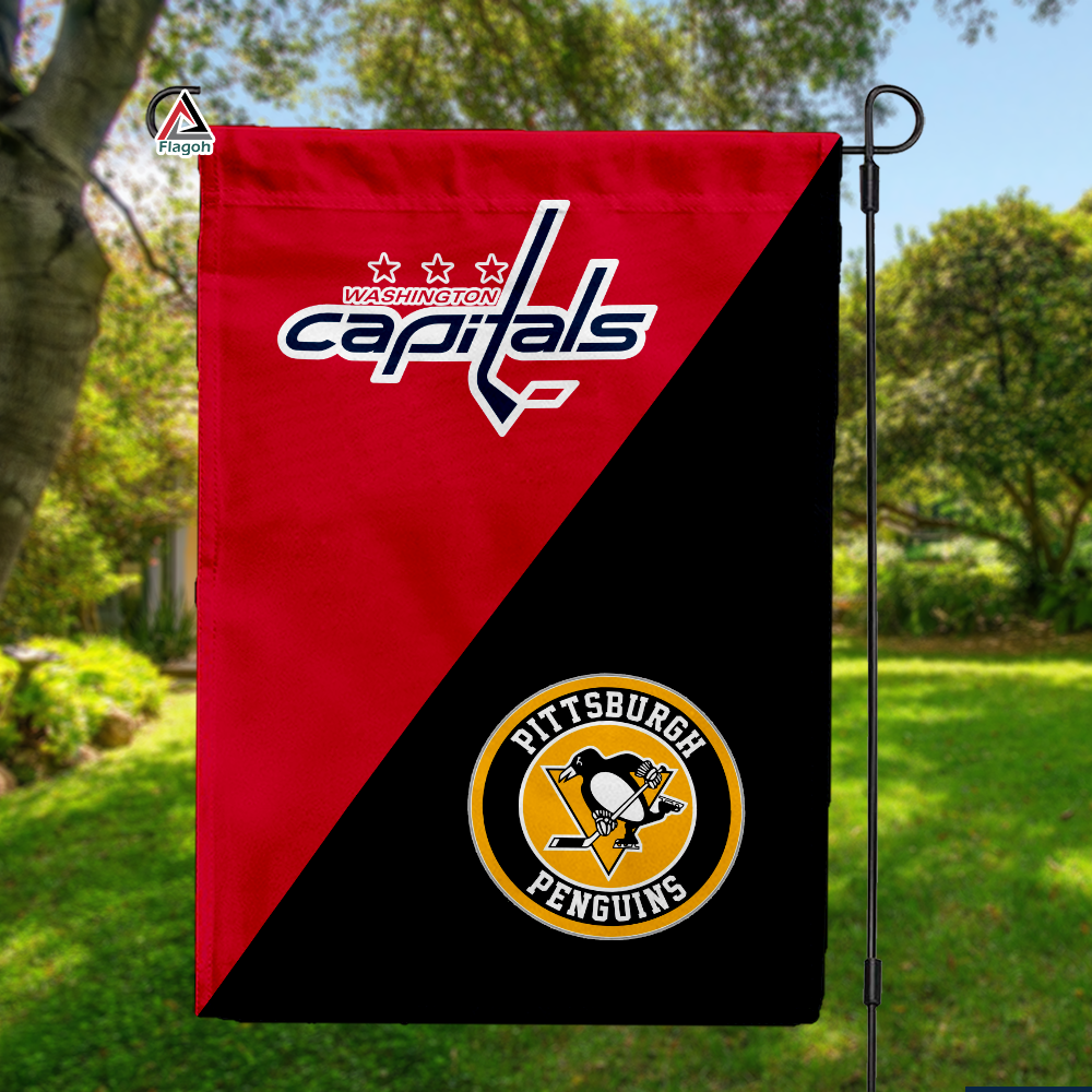 Capitals vs Penguins House Divided Flag, NHL House Divided Flag