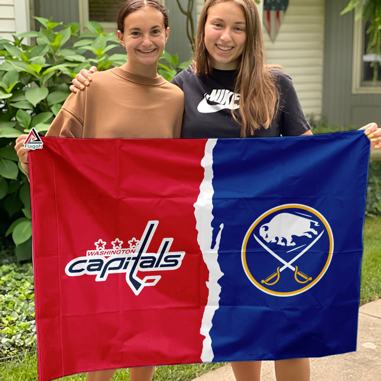 Capitals vs Sabres House Divided Flag, NHL House Divided Flag - Image 3