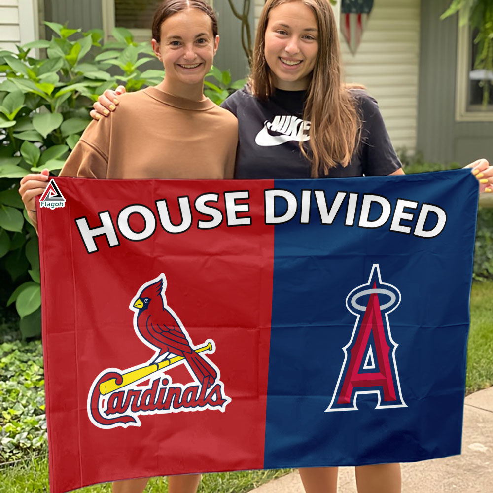 Cardinals vs Angels House Divided Flag, MLB House Divided Flag - Image 3
