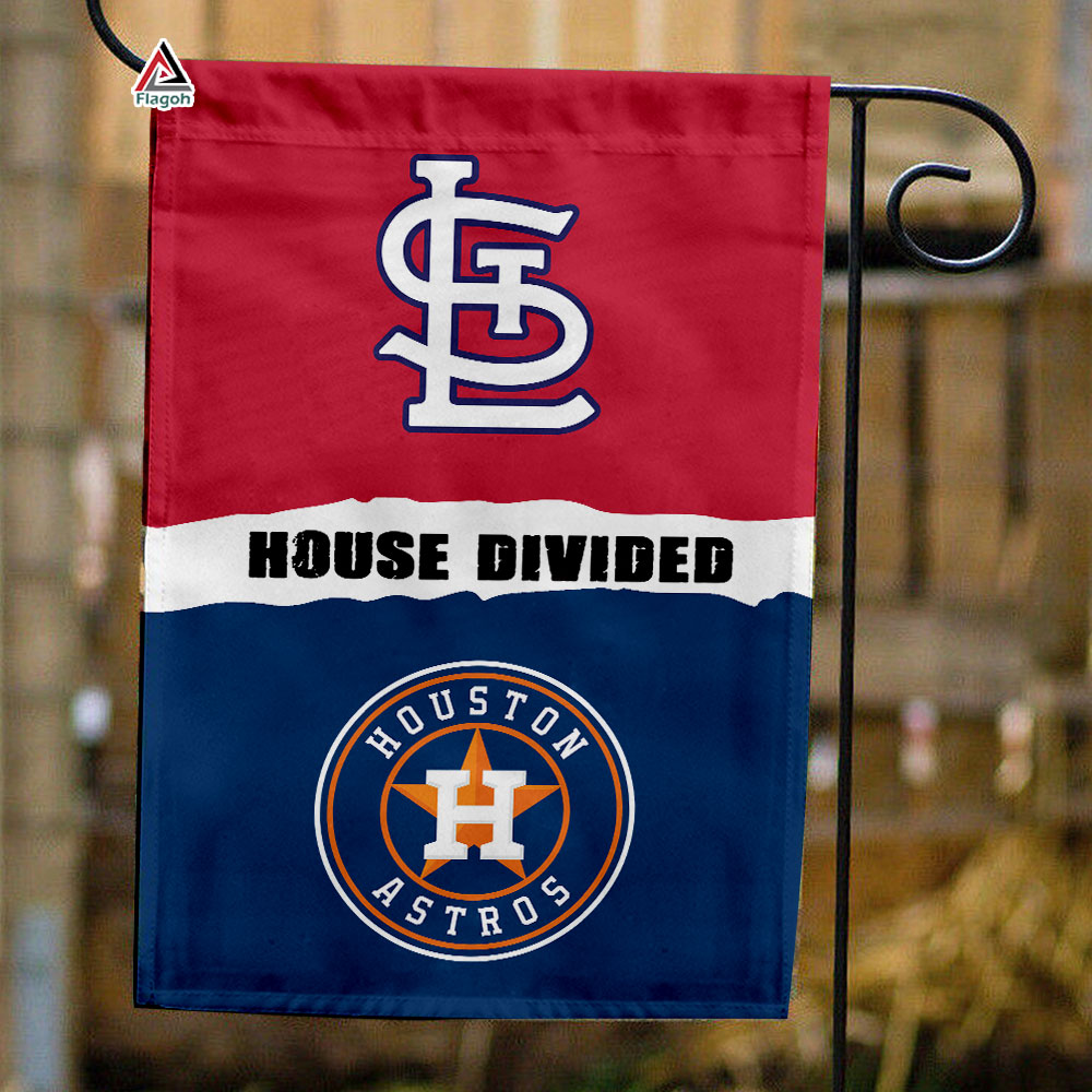 Cardinals vs Astros House Divided Flag, MLB House Divided Flag