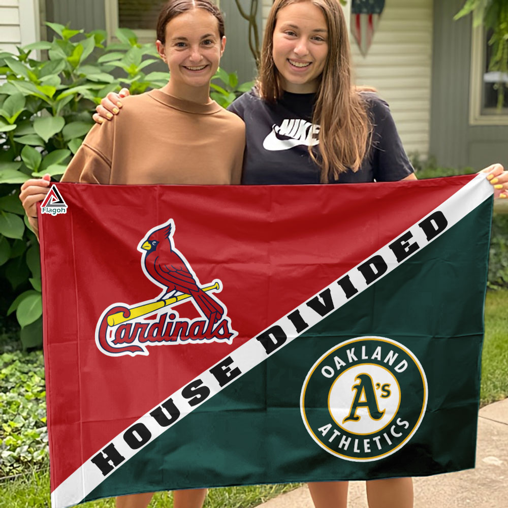 Cardinals vs Athletics House Divided Flag, MLB House Divided Flag - Image 3