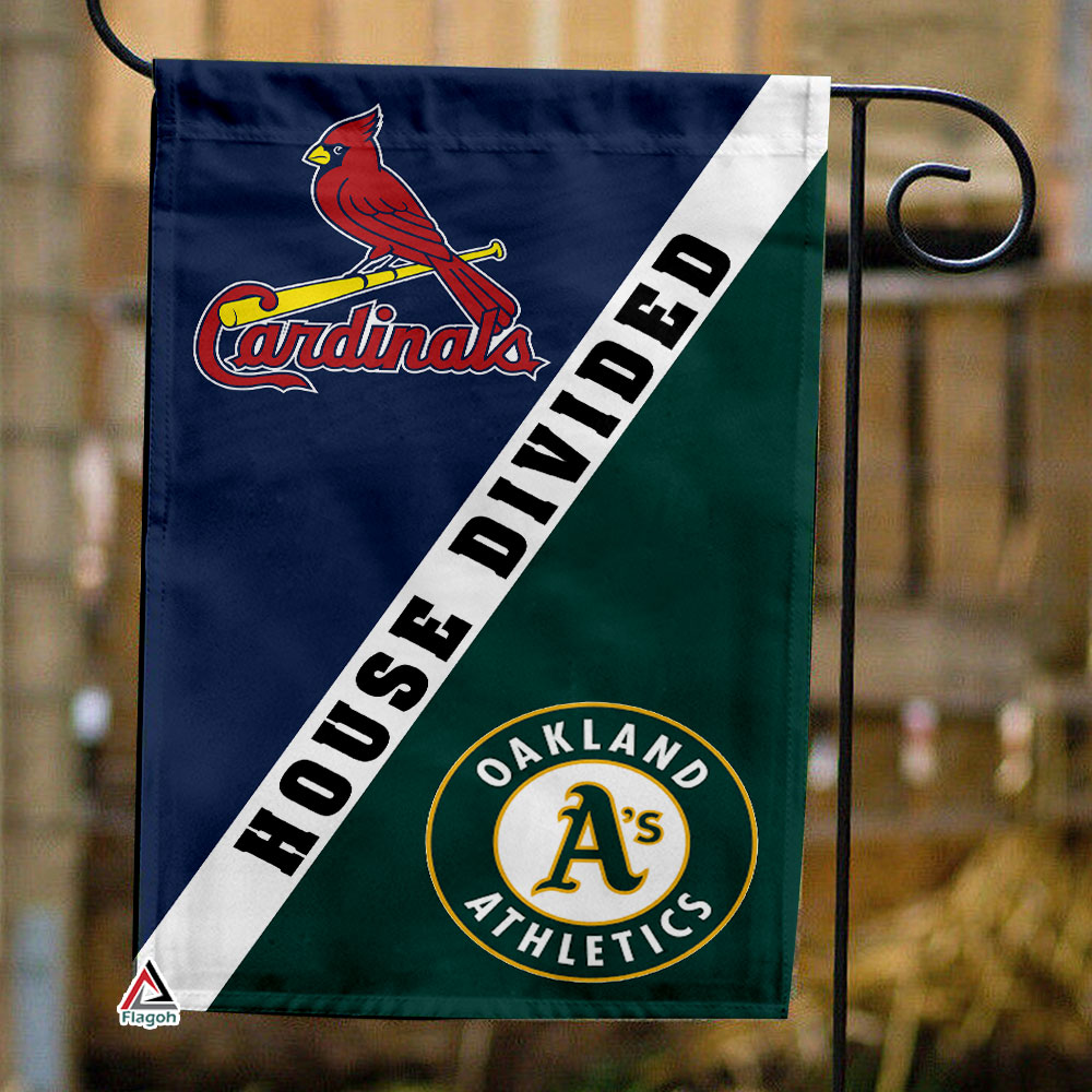 Cardinals vs Athletics House Divided Flag, MLB House Divided Flag