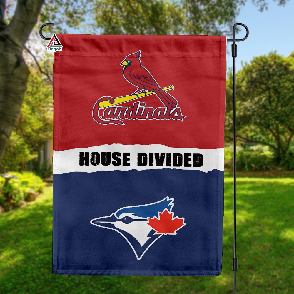 Cardinals vs Blue Jays House Divided Flag, MLB House Divided Flag