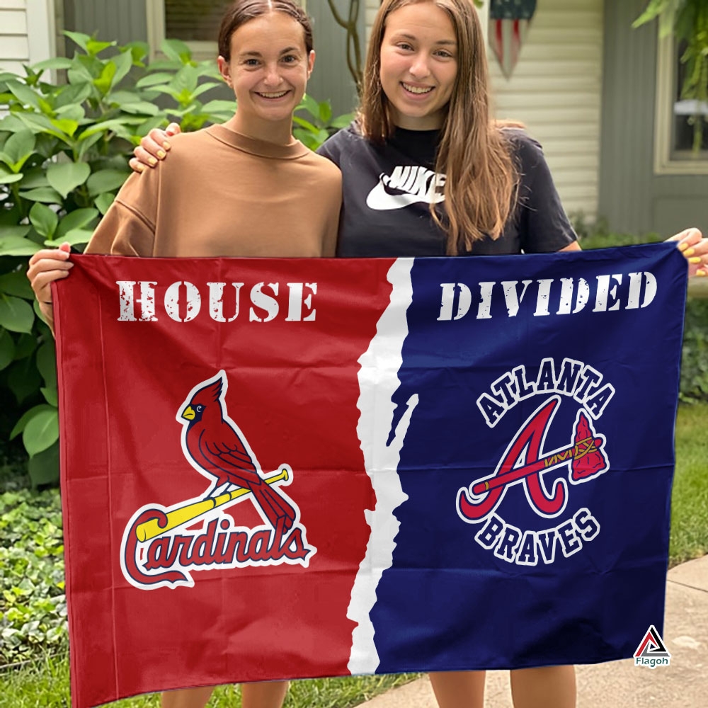 Cardinals vs Braves House Divided Flag, MLB House Divided Flag - Image 4