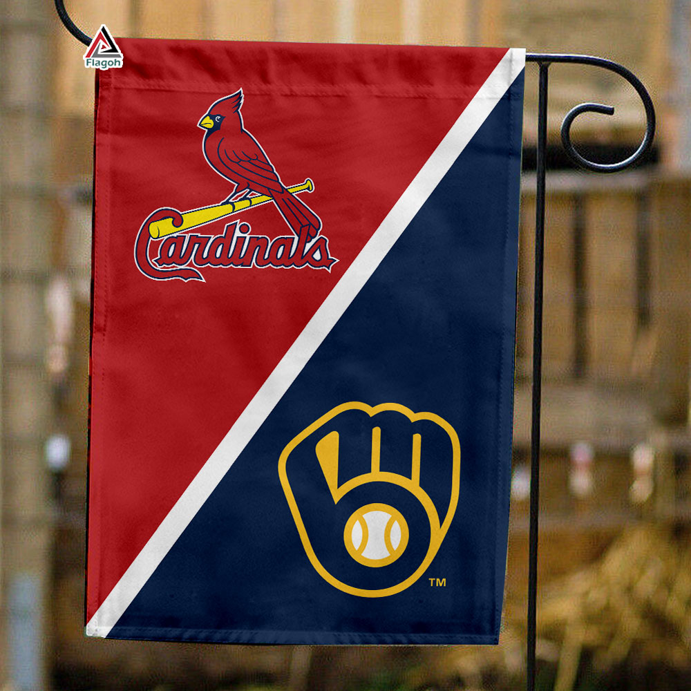 Cardinals vs Brewers House Divided Flag, MLB House Divided Flag