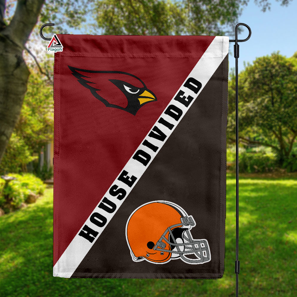 Cardinals vs Browns House Divided Flag, NFL House Divided Flag