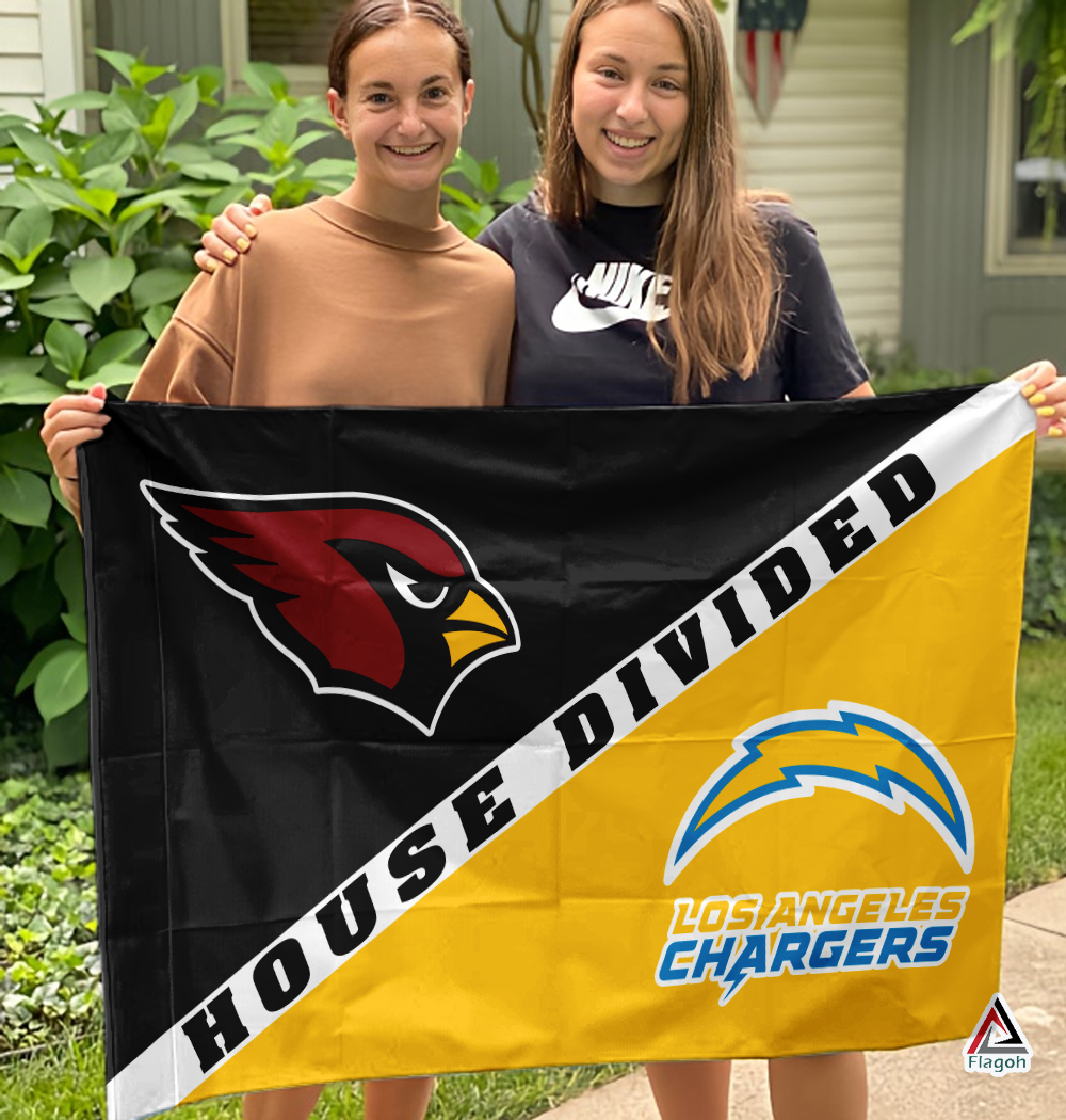 Cardinals vs Chargers House Divided Flag, NFL House Divided Flag - Image 3