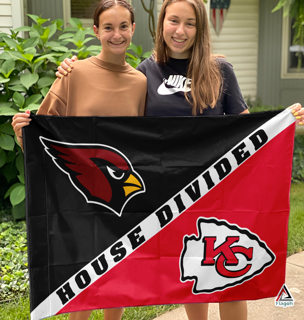 Cardinals vs Chiefs House Divided Flag, NFL House Divided Flag - Image 3