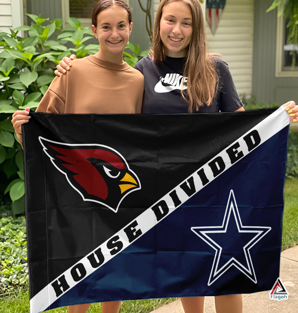 Cardinals vs Cowboys House Divided Flag, NFL House Divided Flag - Image 3