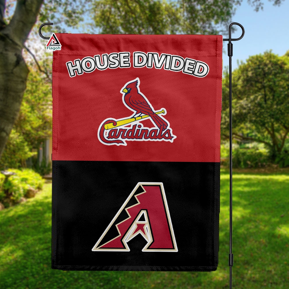 Cardinals vs Diamondbacks House Divided Flag, MLB House Divided Flag