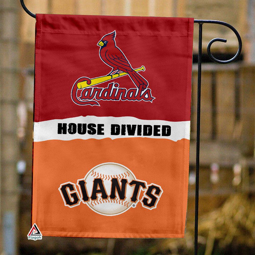 Cardinals vs Giants House Divided Flag, MLB House Divided Flag