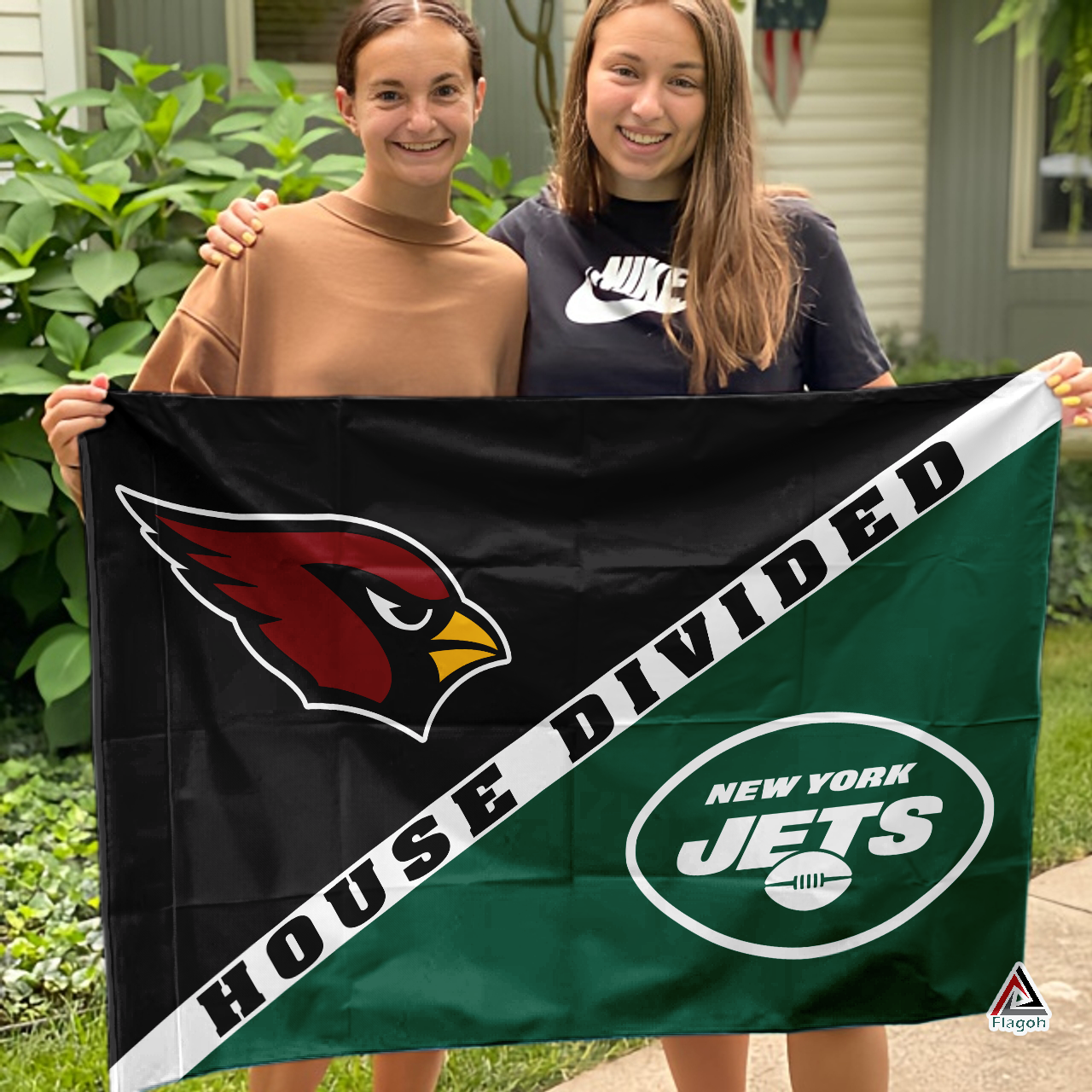 Cardinals vs Jets House Divided Flag, NFL House Divided Flag - Image 3