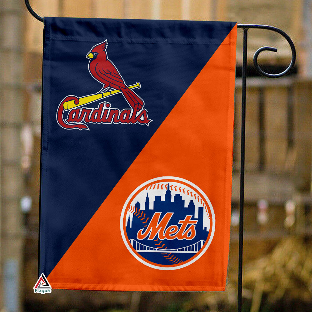 Cardinals vs Mets House Divided Flag, MLB House Divided Flag