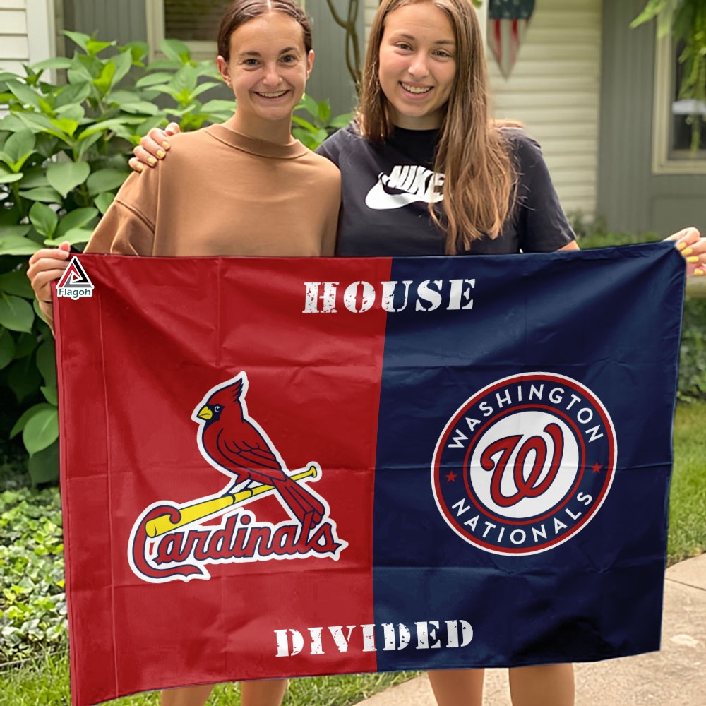 Cardinals vs Nationals House Divided Flag, MLB House Divided Flag - Image 4