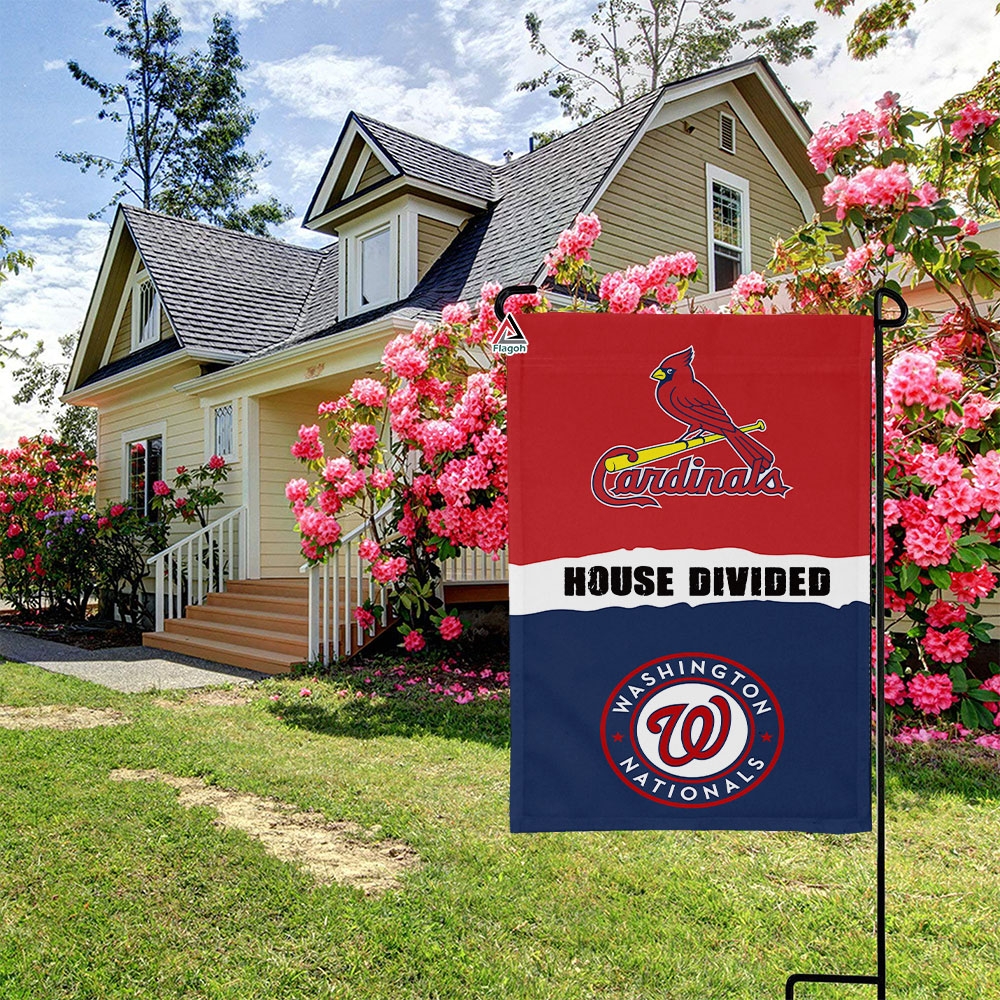 Cardinals vs Nationals House Divided Flag, MLB House Divided Flag - Image 3
