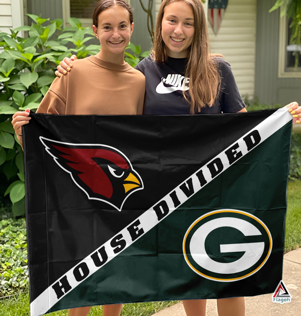 Cardinals vs Packers House Divided Flag, NFL House Divided Flag - Image 3