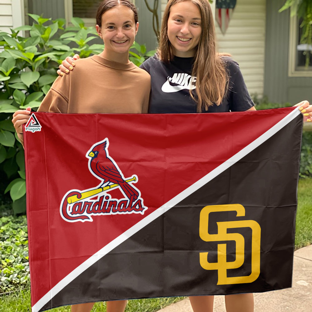Cardinals vs Padres House Divided Flag, MLB House Divided Flag - Image 4