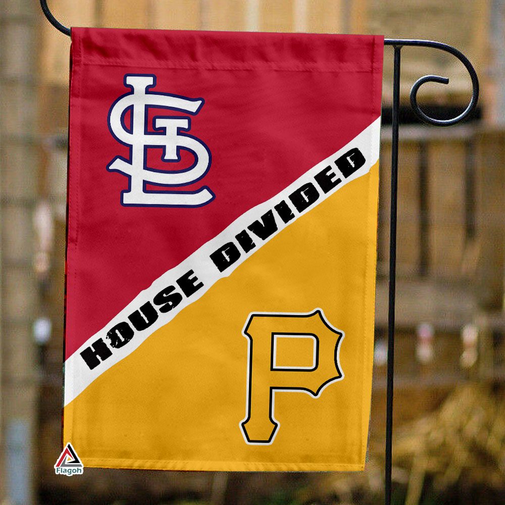 Cardinals vs Pirates House Divided Flag, MLB House Divided Flag