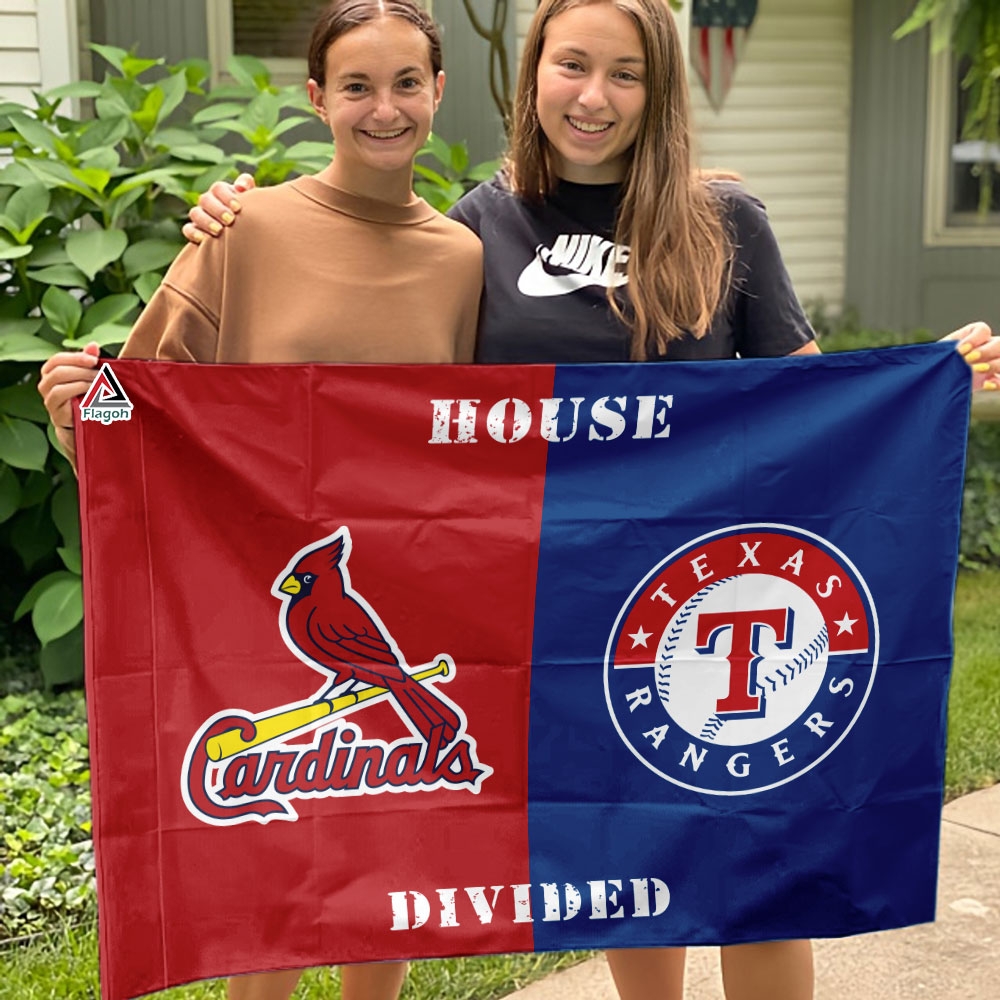Cardinals vs Rangers House Divided Flag, MLB House Divided Flag - Image 4