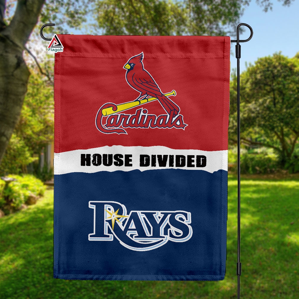Cardinals vs Rays House Divided Flag, MLB House Divided Flag