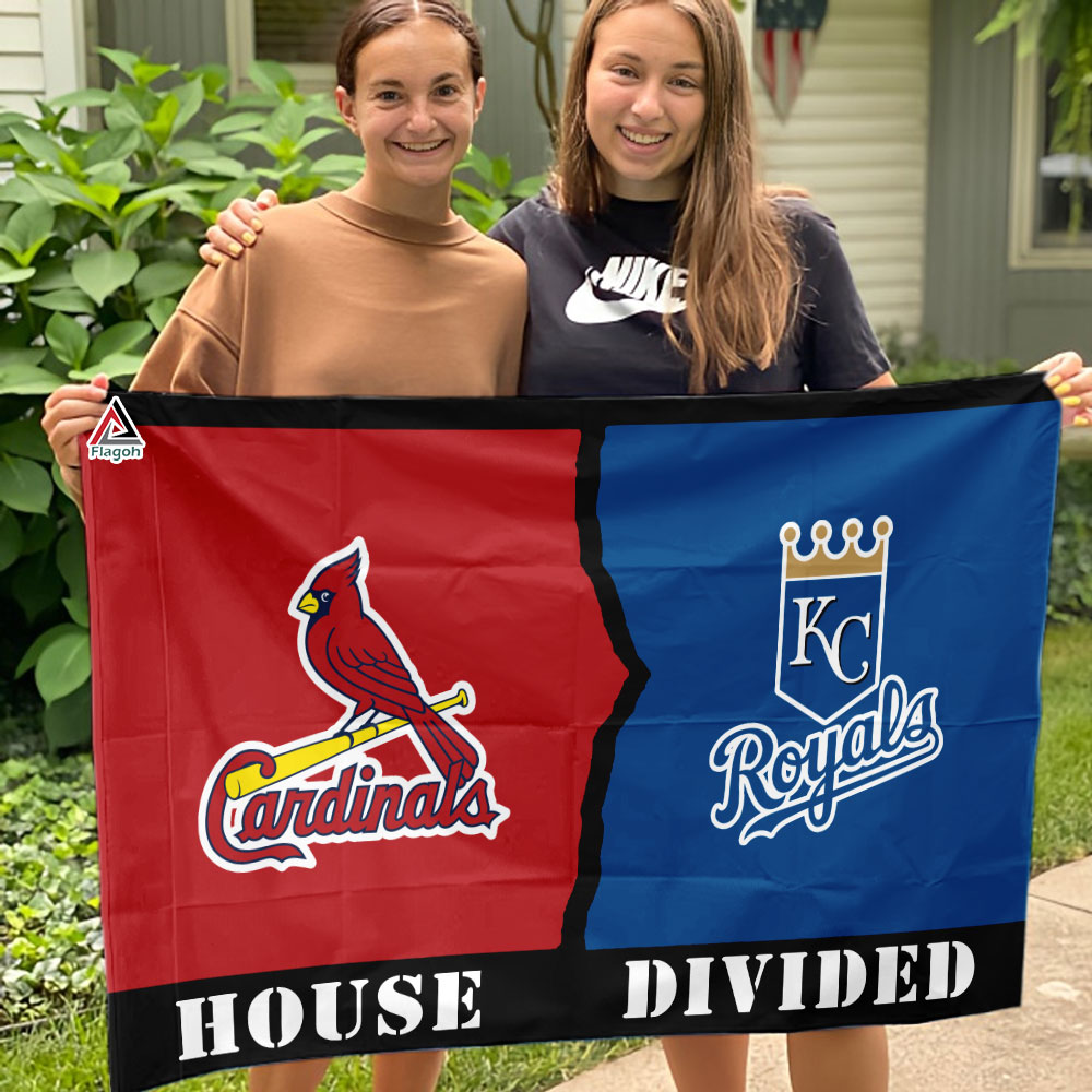 Cardinals vs Royals House Divided Flag, MLB House Divided Flag - Image 3