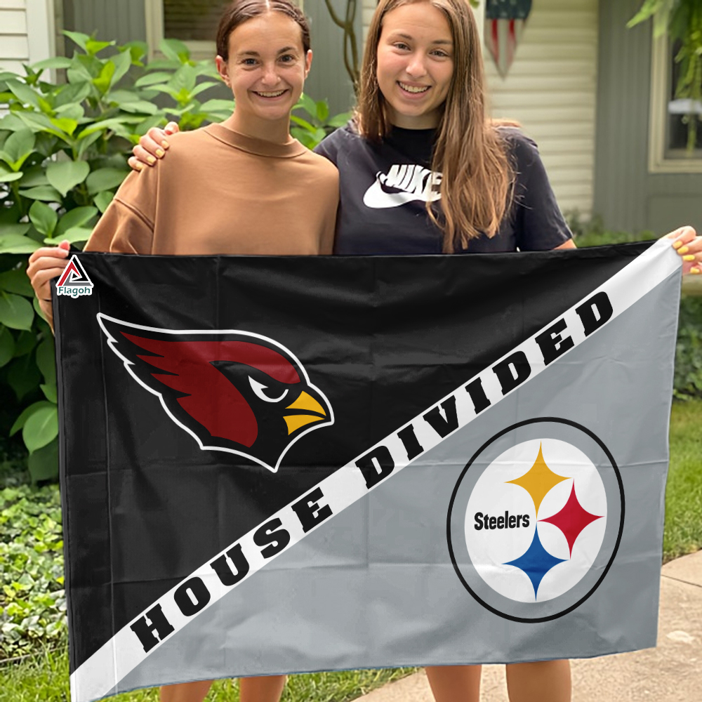 Cardinals vs Steelers House Divided Flag, NFL House Divided Flag - Image 3