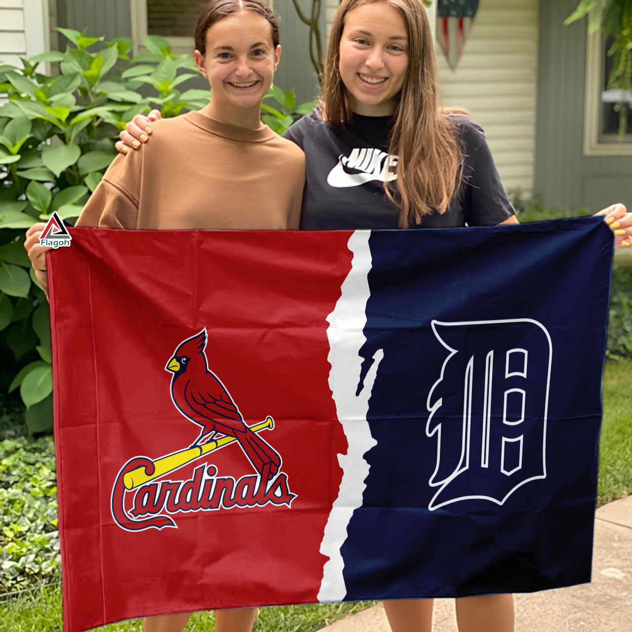 Cardinals vs Tigers House Divided Flag, MLB House Divided Flag - Image 3