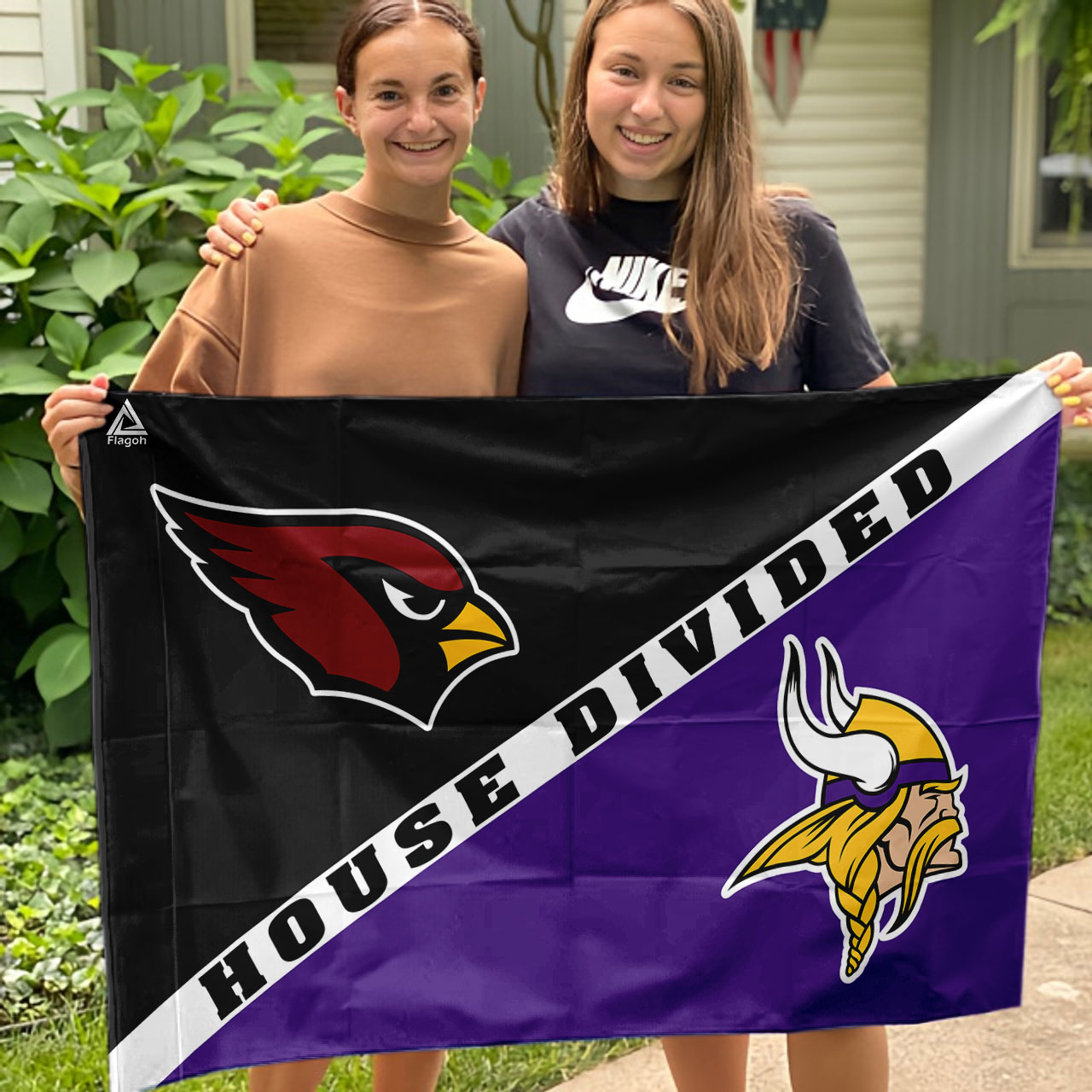 Cardinals vs Vikings House Divided Flag, NFL House Divided Flag - Image 3