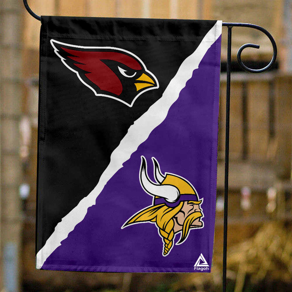 Cardinals vs Vikings House Divided Flag, NFL House Divided Flag