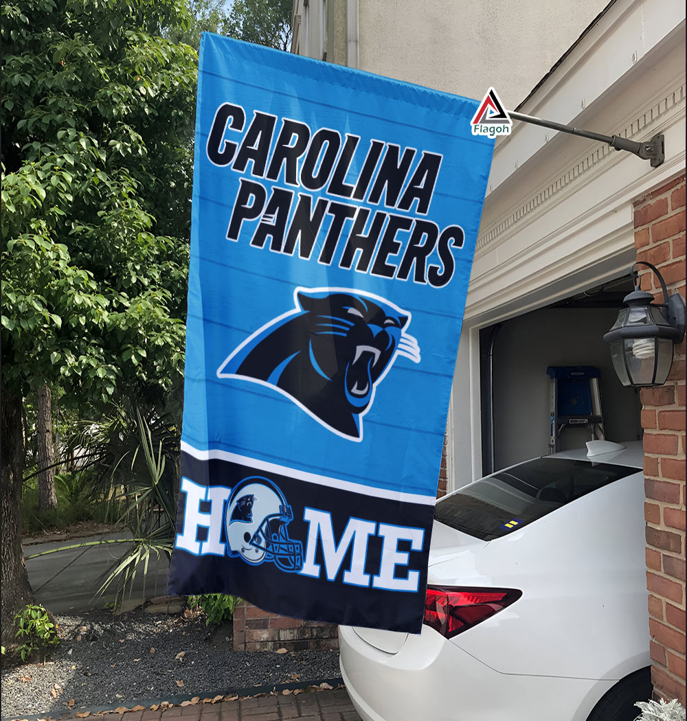 Carolina Panthers Football Flag, Sir Purr Mascot Personalized Football Fan Welcome Flags, Custom Family Name NFL Decor - Image 8