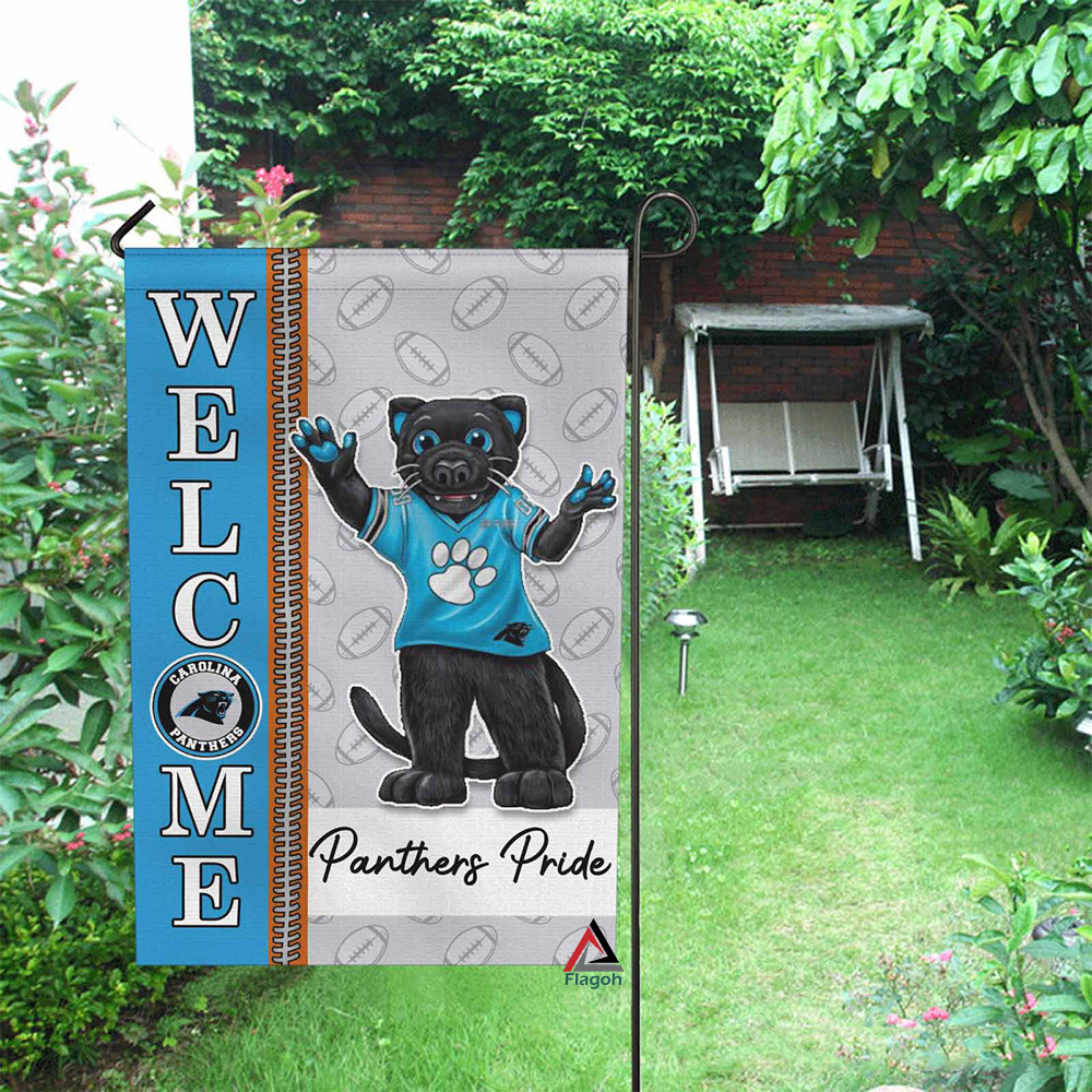 Carolina Panthers Football Flag, Sir Purr Mascot Personalized Football Fan Welcome Flags, Custom Family Name NFL Decor - Image 5