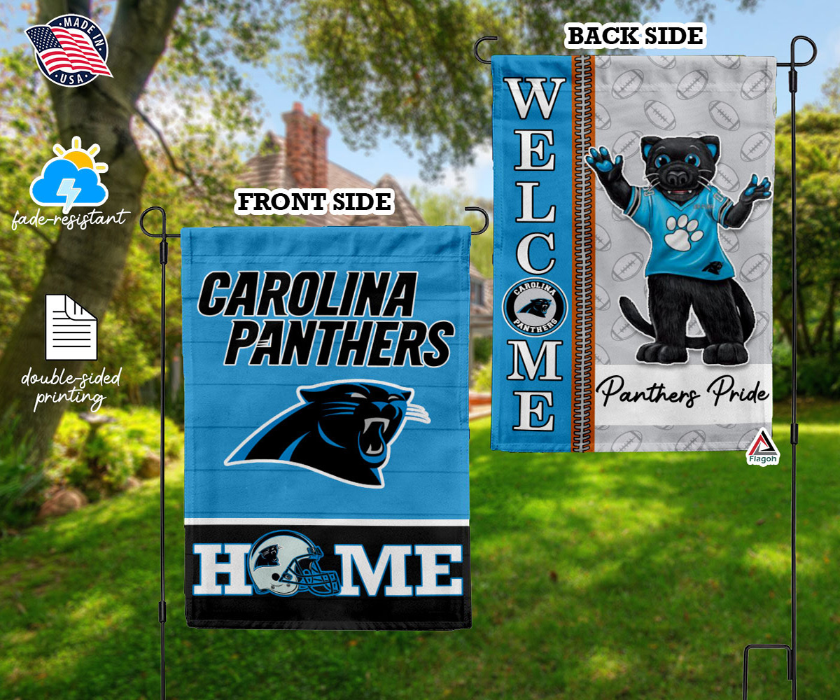 Carolina Panthers Football Flag, Sir Purr Mascot Personalized Football Fan Welcome Flags, Custom Family Name NFL Decor - Image 10