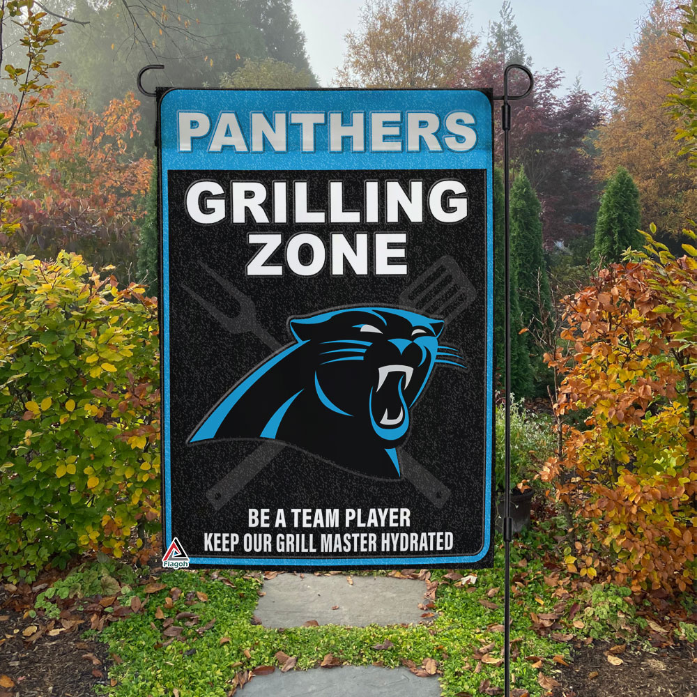 Carolina Panthers Grilling Zone Flag, Panthers Football Fans BBQ Flag