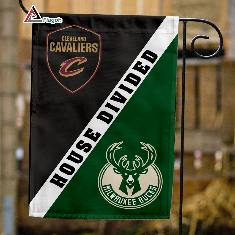 Cavaliers vs Bucks House Divided Flag, NBA house divided flag