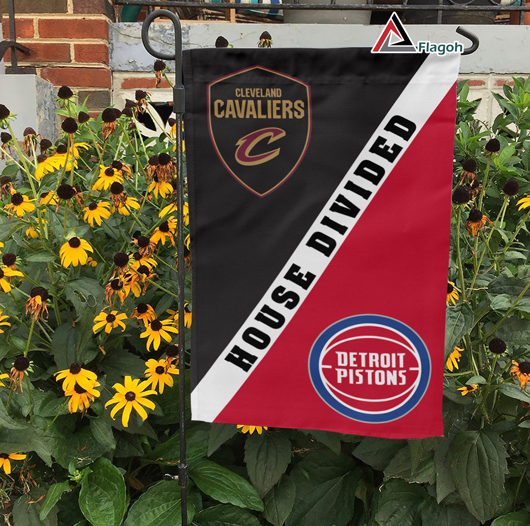 Cavaliers vs Pistons House Divided Flag, NBA House Divided Flag - Image 3