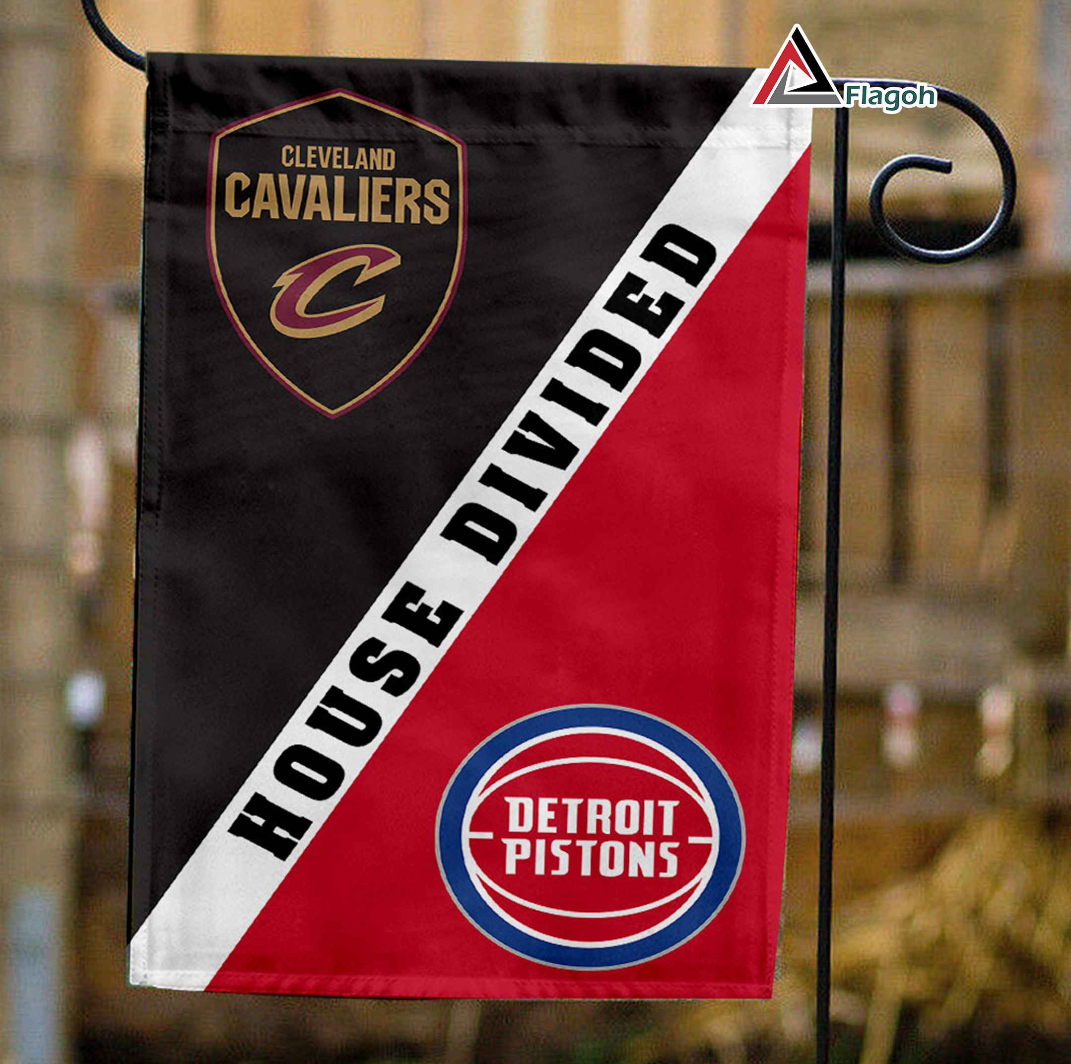 Cavaliers vs Pistons House Divided Flag, NBA House Divided Flag