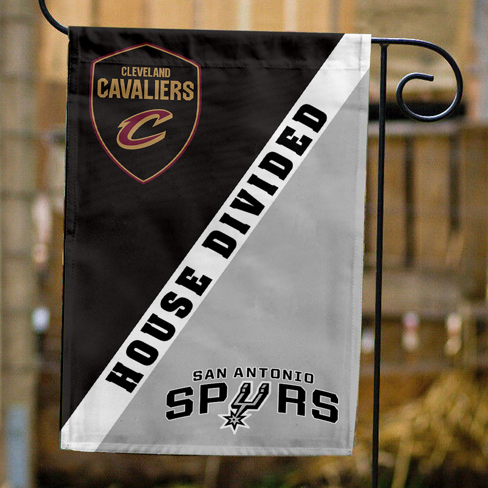 Cavaliers vs Spurs House Divided Flag, NBA House Divided Flag
