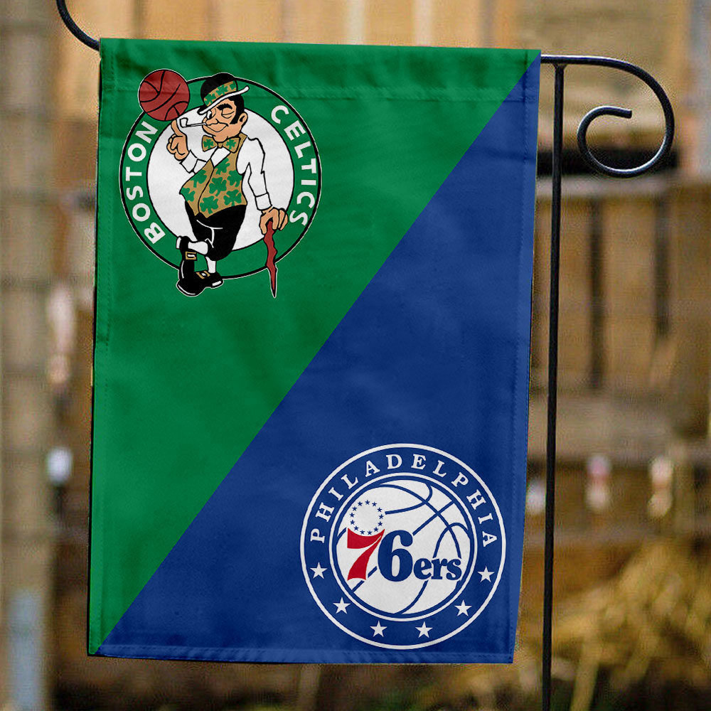 Celtics vs 76ers House Divided Flag, NBA House Divided Flag
