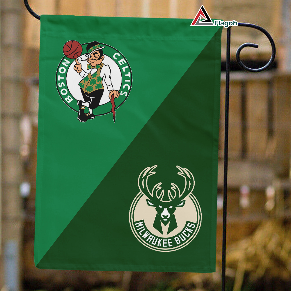 Celtics vs Bucks House Divided Flag, NBA House Divided Flag