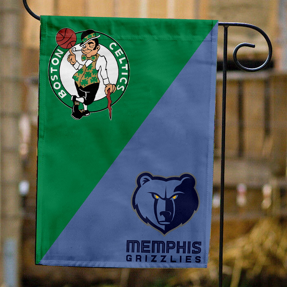 Celtics vs Grizzlies House Divided Flag, NBA House Divided Flag