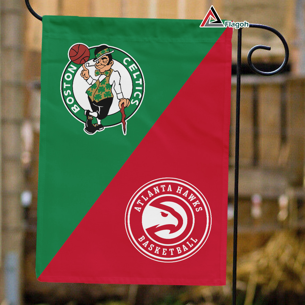 Celtics vs Hawks House Divided Flag, NBA House Divided Flag