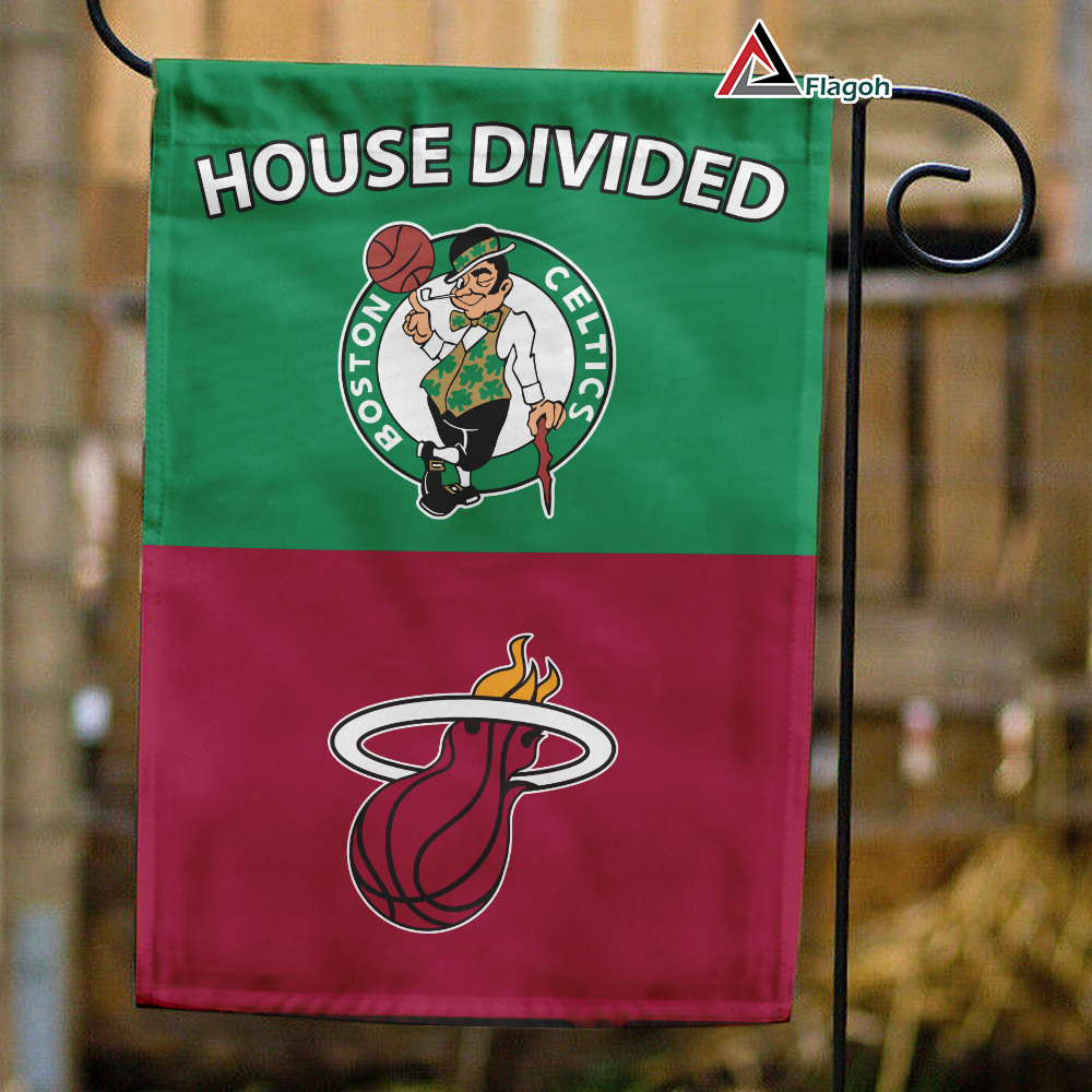 Celtics vs Heat House Divided Flag, NBA House Divided Flag