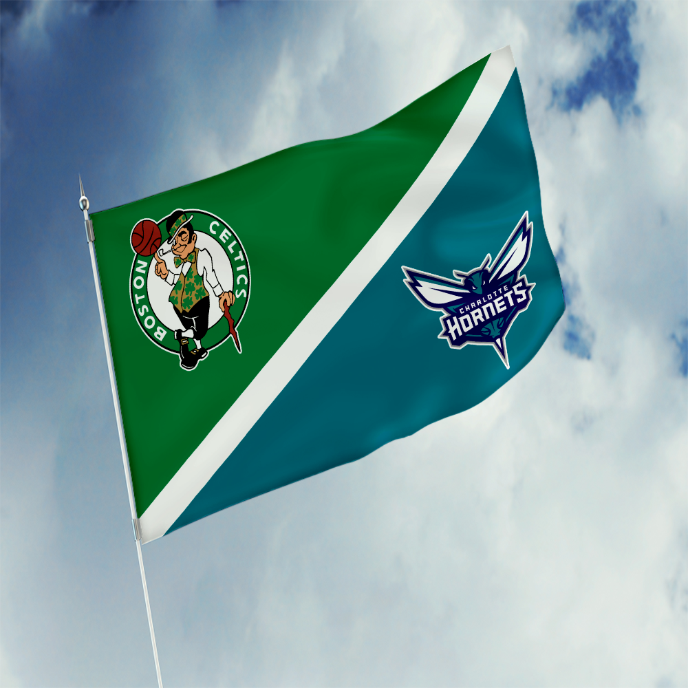 Celtics vs Hornets House Divided Flag, NBA House Divided Flag - Image 3