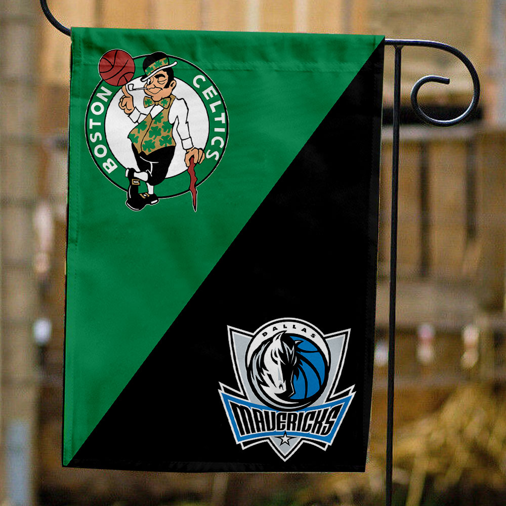 Celtics vs Mavericks House Divided Flag, NBA House Divided Flag