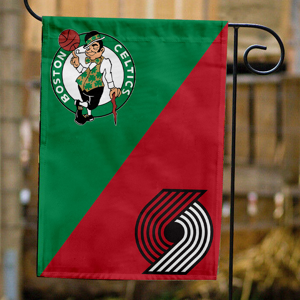 Celtics vs Trail Blazers House Divided Flag, NBA House Divided Flag