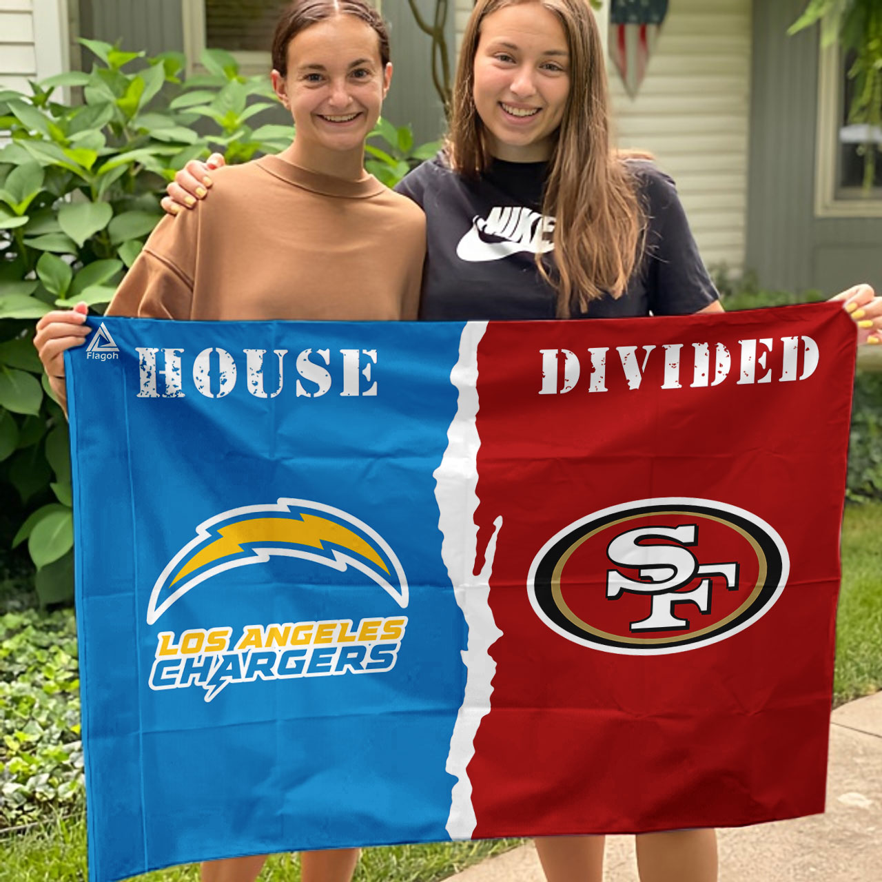 Chargers vs 49ers House Divided Flag, NFL House Divided Flag - Image 3